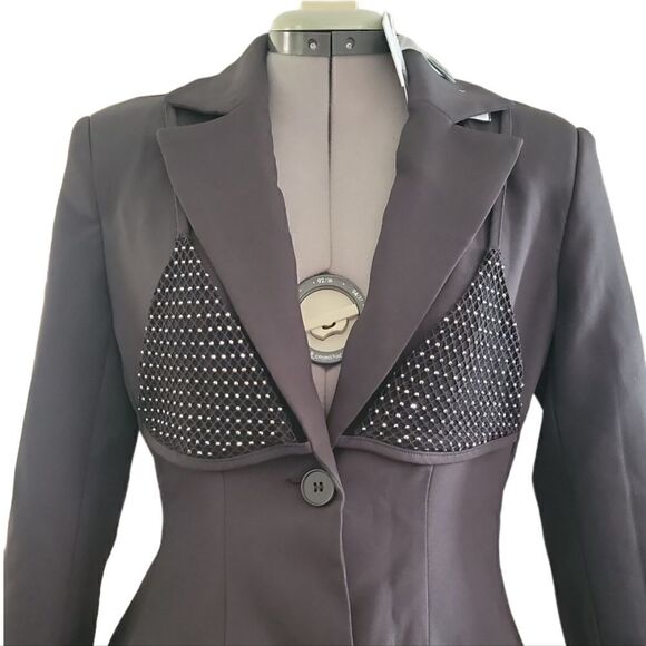 SLA the label Black London Dimante Bralet Blazer Dress - Picture 2 of 7